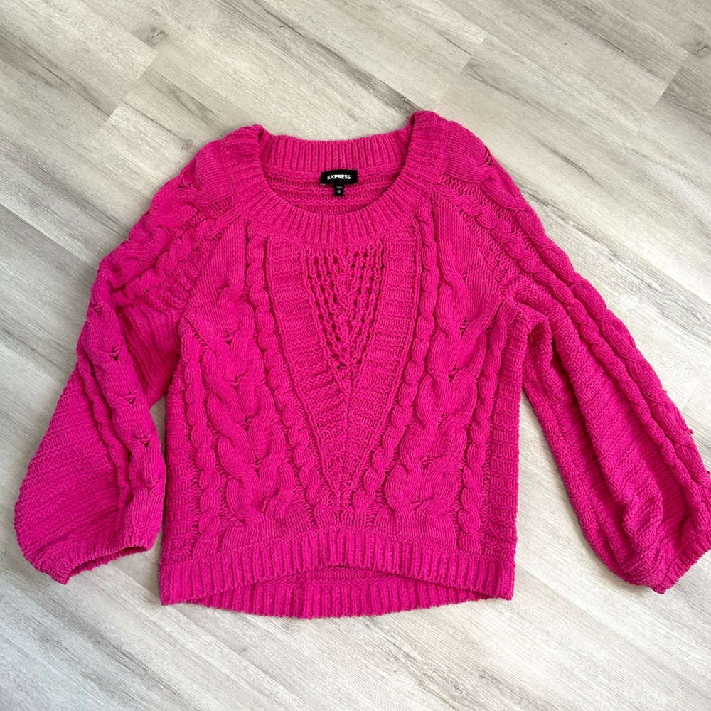 Express Chunky Knit Off the Shoulder Sweater